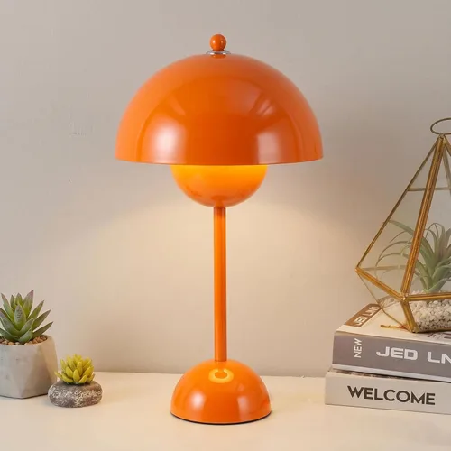 COSYLUX Moderna lámpara de mesa pequeña para dormitorio, bonita lámpara de lectura con pantalla de cúpula reflectante para sala de estar, habitación