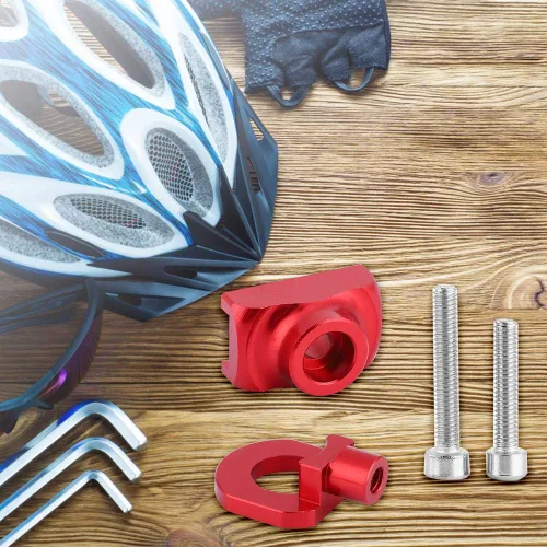 Miniatura 4 de tendicatena i, tensor de cadena, tensor de cadena de ciclo Ajustador de fijación de aleación de aluminio para bicicleta plegable (rojo)