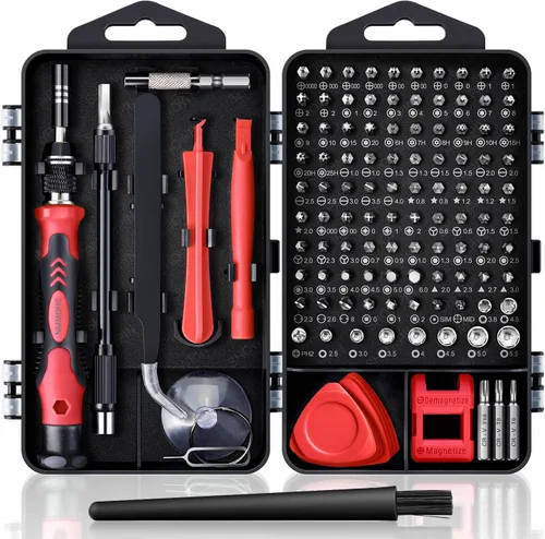 Miniatura 10 de Juego de 2 destornilladores de precisión: 122 puntas magnéticas Kit de reparación electrónica para mantenimiento de equipos de oficina - portátil