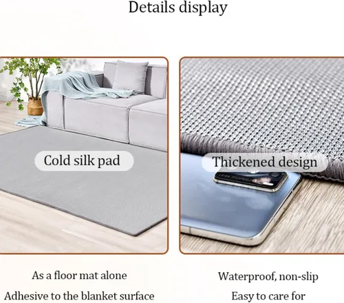 Miniatura 6 de 110V/220V Heated Floor Mat Heater, Electric Heated Large Area Rug, Floor Heater, Thick Foot Warmer Under Desk for Home Office Yoga Room(C,80 * 120cm)