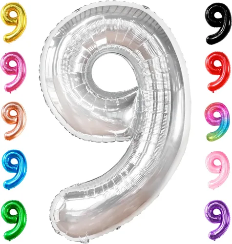 Miniatura 224 de Globo gigante plateado del número 0 de 40 pulgadas – Globo Mylar del número 0 Globo plateado 0 para decoraciones de fiesta Globo plateado