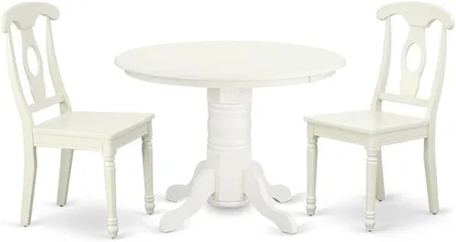 Miniatura 7 de East West Furniture Shelton - Juego moderno de 5 piezas que incluye una mesa redonda con pedestal y 4 sillas de comedor de piel sintética, 42 x 42