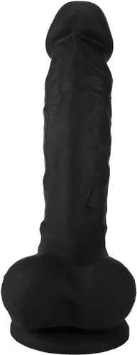 Miniatura 3 de Pene de silicona realista de 8 pulgadas con ventosa, consolador, Negro, 1, 1