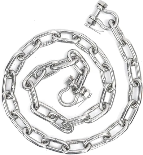 1/4" or 5/16 Chain for Boats, 316 Stainless Steel Boat Anchor Chain Kit, Marine Grade Anchor Lead Chain w/ 2 Pcs Anti-Off Double Shackle Link Ends