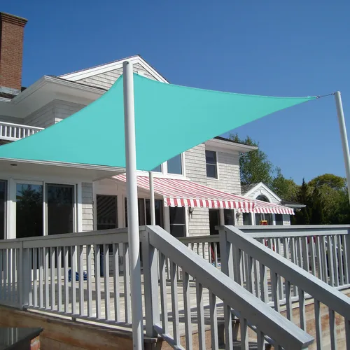 Miniatura 6 de E&K Sunrise - Toldo de 17 x 17 pies, forma rectangular, con anillo, de HDPE, con bloqueo UV, para pérgola, patio, jardín, terraza, cubierta