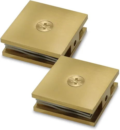 Miniatura 10 de CKB Abrazadera de vidrio de latón, para clips de vidrio de 5/16 a 3/8 pulgadas de grosor de vidrio, 2 pulgadas de largo x 2 pulgadas de ancho, clips