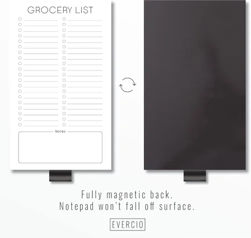 Miniatura 2 de Evercio Lista de comestibles Bloc de notas magnético para refrigerador Para listas de compras, bloc de notas minimalista para refrigerador