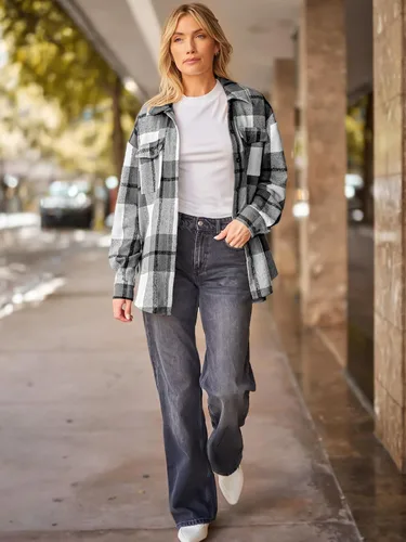 Miniatura 5 de AUTOMET Trajes de otoño para mujer, estilo casual, a cuadros, con botones, camisas de manga larga 2024