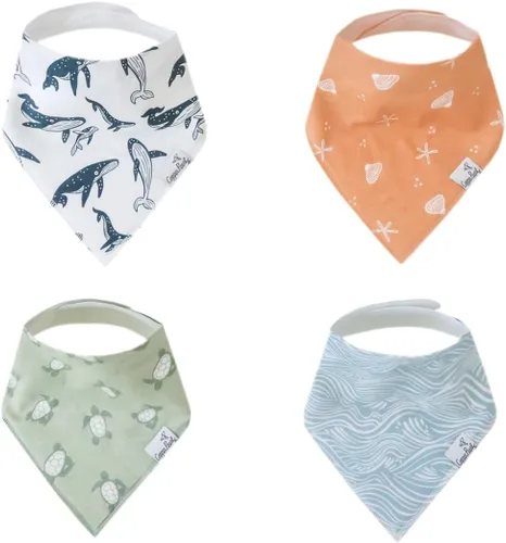 Miniatura 19 de Copper Pearl Baberos tipo bandana para bebé, paquete de 4 baberos de algodón suave para babear y dentición, absorbentes, ajuste ajustable, muchos