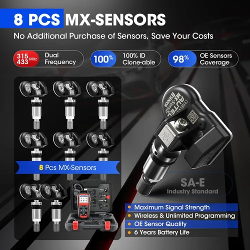 Miniatura 3 de Autel Kit de herramienta de programación TPMS TS508WF, herramienta de reinicio TPMS con 8 sensores universales MX, versión WiFi de TS408 TS508 TS501