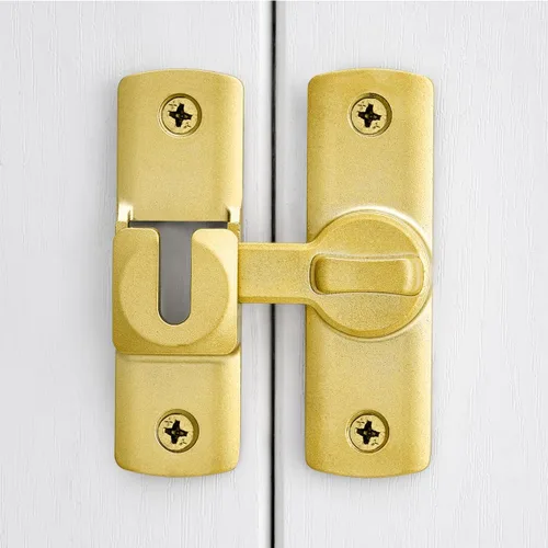 Miniatura 6 de Cerradura de puerta de granero con tapa dorada de 90/180 grados, protege la privacidad, pestillo de puerta de seguridad, cierres de puerta