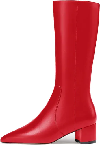 Miniatura 2 de WAYDERNS Botas altas hasta la rodilla de tacón bajo con cremallera mate para mujer, 2 pulgadas
