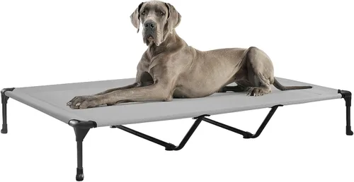 Miniatura 24 de Veehoo Outdoor Elevated Dog Bed for Large Dogs, Cooling Raised Dog Cot Off Ground Hammock Pet Beds with Breathable Mesh, No-Slip Feet, 50"x32
