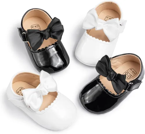 Miniatura 2 de KIDSUN Zapatos Mary Jane para bebés y niñas, suela de goma antideslizante, zapatillas de ballet para vestido de princesa, zapatos de boda, zapatos