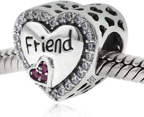 Miniatura 4 de Abalorio de plata de ley 925 con forma de corazón para pulsera Pandora