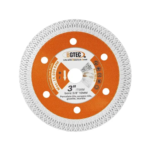 Miniatura 16 de BGTEC Hoja turbo de granito de diamante, disco de corte de 3 pulgadas/2.953 in para hormigón, hormigón reforzado, piedras artificiales duras