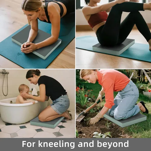 Miniatura 6 de Estera de yoga para rodillas, 3.8 cm de espesor, para push-ups de rodillas, soporte para plancha y rodillas/codos de yoga, proporciona amortiguación