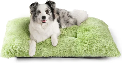Miniatura 12 de EHEYCIGA Cama Esponjosa para Jaula de Perros Grandes, Almohadilla de Jaula de Piel Sintética Afelpada, Cama Calmante Anti-Ansiedad para Perros Negro