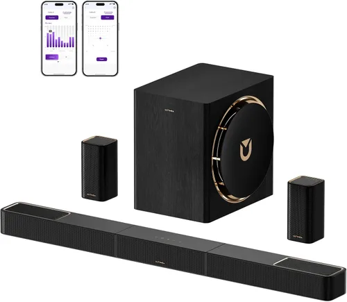 ULTIMEA Skywave X60 7.1.4ch Sistema de Sonido Envolvente Inalámbrico Profesional para TV con Dolby Atmos, Barra de Sonido de 840W con Subwoofer