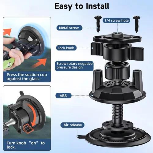 Miniatura 8 de HEMMOTOP Soporte de teléfono con ventosa para automóvil, soporte de teléfono celular de metal resistente de 12 pulgadas para parabrisas, brazo