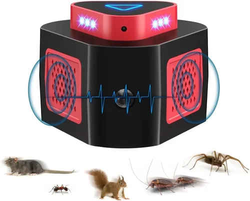 Miniatura 8 de Tirgo Repelente de ratones, enchufe ultrasónico, repelente de plagas ultrasónico para interiores, repelente ultrasónico de roedores de 360° con 4
