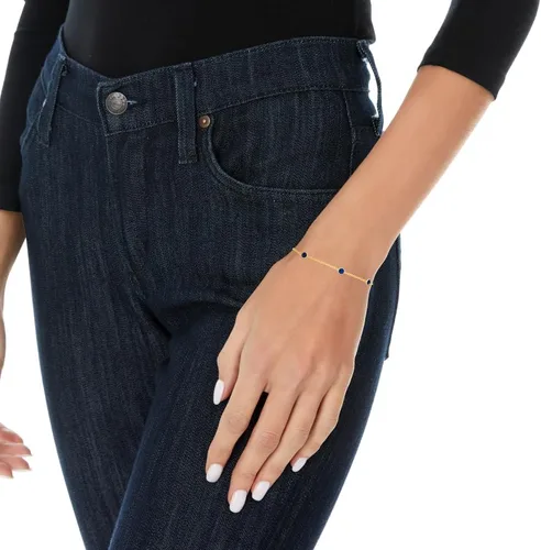 Miniatura 2 de Floreo Pulsera o tobillera redonda de oro amarillo de 14 quilates con piedra natal de 0.157 in