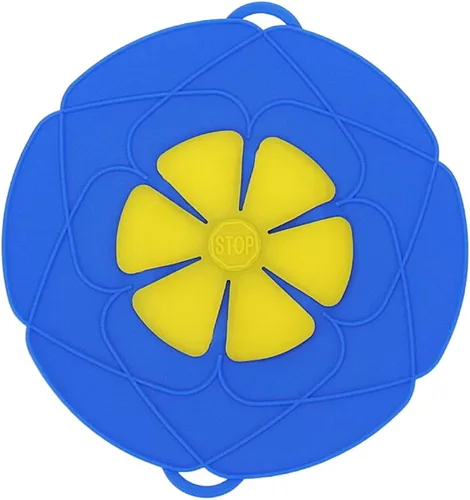 Sscon Tapón antiderrames de 10 pulgadas, tapa antiderrames para sartenes y ollas, 1 unidad, color azul