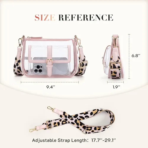 Miniatura 5 de Cartera de hombro transparente con correa de guitarra de Missnine, bolsa cruzada aprobada para estadio, bolsa de concierto para mujer de PVC