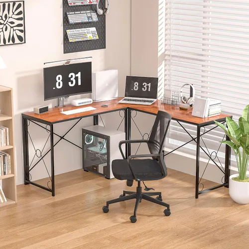 Miniatura 5 de VECELO Escritorio plegable para computadora de 39.4 pulgadas, mesa simple para computadora portátil, estación de trabajo para leer y escribir,