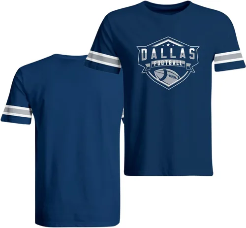 Camiseta de fútbol clásico de Dallas para hombre, camiseta de manga corta con cuello redondo, color azul marino