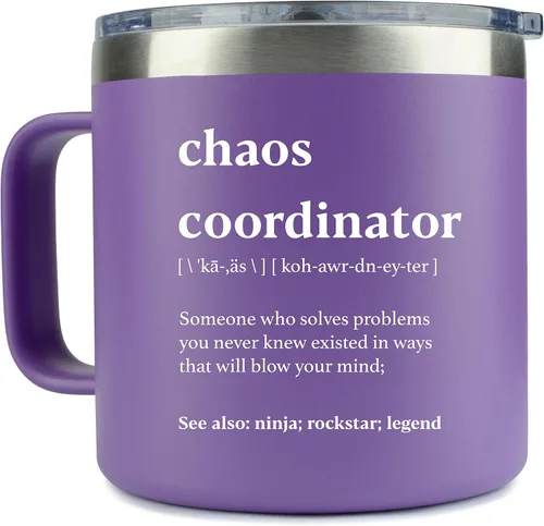 Miniatura 12 de Vaso de coordinador del caos, regalos administrativos para el día profesional, 14 onzas, taza de coordinador del caos, regalos de promoción