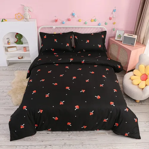 Miniatura 20 de Juego de funda de edredón bohemio, tamaño individual, colorido, floral, bohemio, a rayas, juego de ropa de cama ultra suave, funda de edredón Rojo