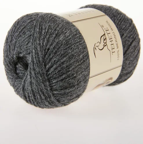 Miniatura 2 de Hilo de lana merino 100% para tejer, 3 capas, hilo de ganchillo lujoso, cálido, suave, ligero (gris oscuro, 3 bálsamo)