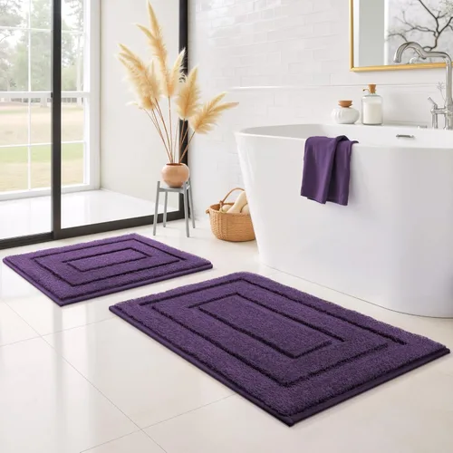 Miniatura 33 de GRANNY SAYS Alfombras de baño antideslizantes, lavables, extra suaves y absorbentes de agua para baño, alfombra de baño peluda de felpa, alfombra