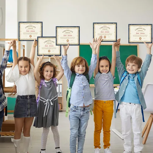 Miniatura 6 de Fainne 100 unidades de papel de aluminio para certificados, 8.5 x 11 pulgadas, cubierta de diploma de premio de una sola cara para cartulina, papel