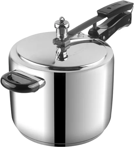 Vinod Olla a presión de acero inoxidable, tapa interior, 7 litros, fondo sándwich, olla a presión india, cocina apta para inducción, mejor utilizada
