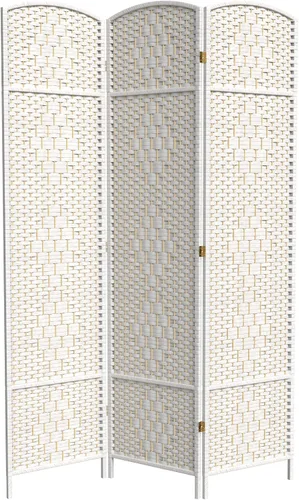 Miniatura 9 de Red Lantern Divisor de habitación con tejido de diamante de 7 pies de alto, color blanco, 4 paneles