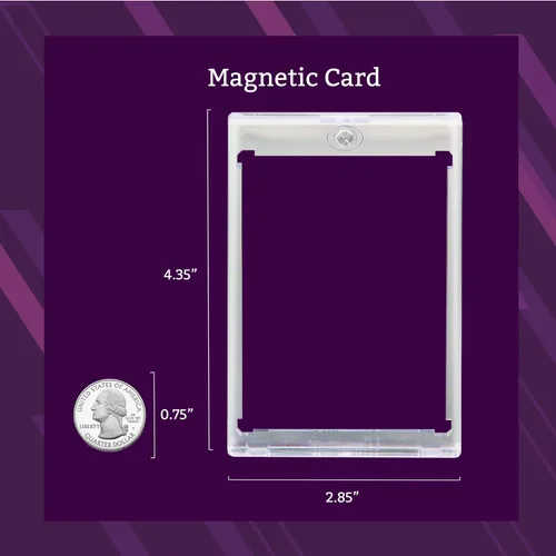 Miniatura 2 de Portatarjetas magnético de 25 quilates compatible con tarjetas intercambiables, 35 portatarjetas One Touch, 2-1/2 pulgadas x 3-1/2 pulgadas, funda