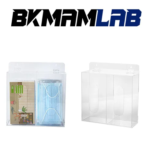 Miniatura 5 de Dispensador de guantes montado en pared, dispensador de mallas para el cabello y cubrezapatos, soporte de caja de guantes de acrílico, transparente