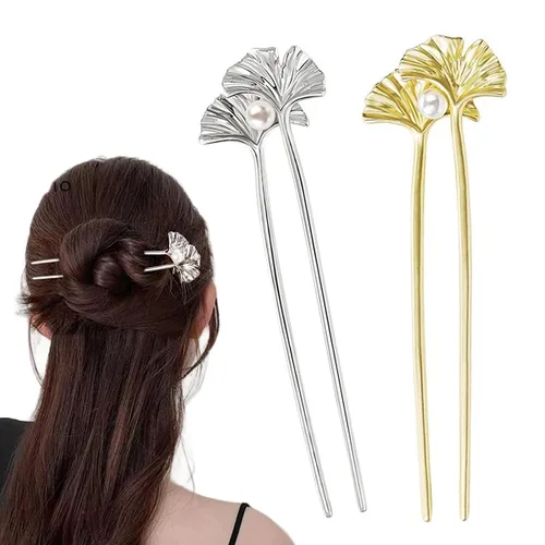 Horquillas de pelo vintage con forma de U de oro pálido, palitos de metal para todo el cabello, horquillas de cabello estilo francés para moños,