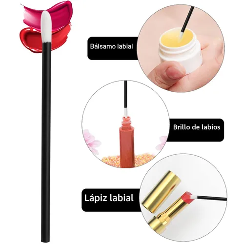 Miniatura 3 de 700 varitas de labios desechables – Cepillos de labios, lápiz labial y aplicadores de brillo – Herramienta de belleza sin pelusa