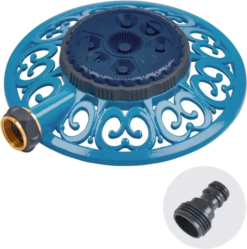 Melnor 65102-AMZ Sprout Metal 8 patrones aspersor y adaptador de producto QuickConnect Amazon Bundle, azul arándano azul (Blueberry Blue)