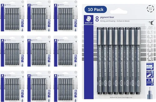 Miniatura 19 de Staedtler Delineador de Pigmentos, Pluma Delineadora para Dibujo, Bocetos, Diario, 0.05mm (0.002 in), Negro, Caja de 5 Plumas, 308 0059M