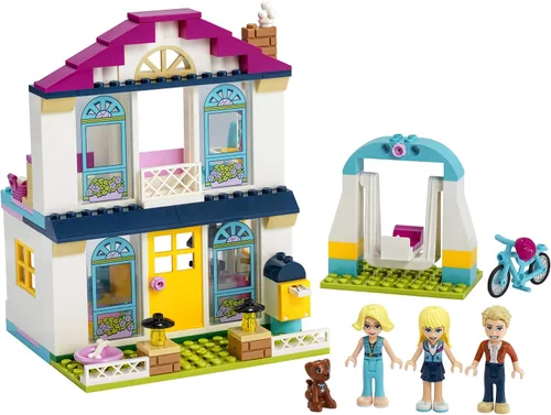 Miniatura 2 de LEGO Friends 4+ Stephanie's House 41398 Mini Doll's House, permite que los niños jueguen roles familiares y amigos Stephanie, Alicia y James