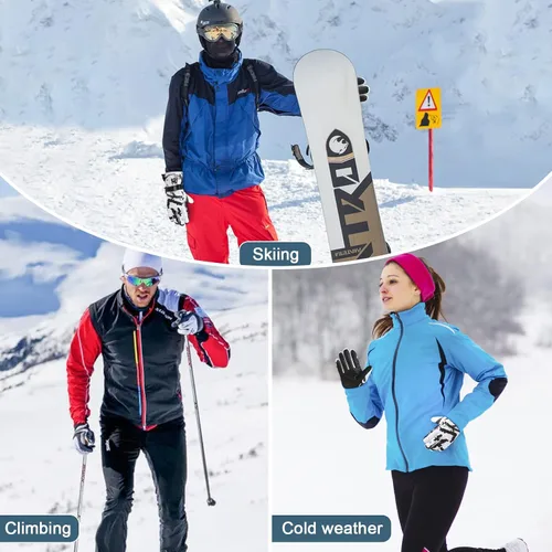 Miniatura 5 de Durio Guantes de esquí para hombres y mujeres, guantes de nieve impermeables para hombres y mujeres, guantes de snowboard de invierno con pantalla