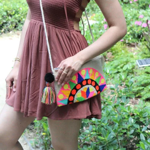Miniatura 3 de B Dreams - Bolso de mano Wayuu cruzado -100% hecho a mano colombiana boho con correa