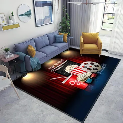 Miniatura 8 de Alfombra estéreo retro, para estudio de grabación para amantes de la música, antideslizante, de fácil cuidado, alfombra de área grande, alfombra