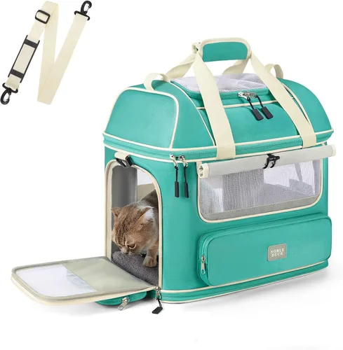 Miniatura 7 de Transportador expandible para perros y gatos: transportador de mascotas de lados suaves aprobado por aerolíneas, grande, pequeño, mediano, plegable