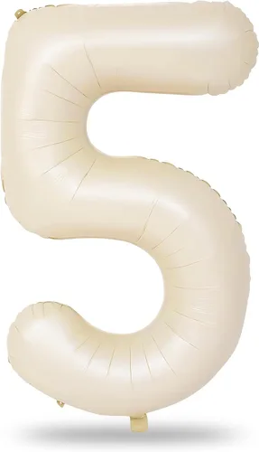 Miniatura 103 de Globo dorado champán con el número 5, globos de aluminio autoinflables grandes de 40 pulgadas del 0 al 9, globo de helio digital 5 dorado claro