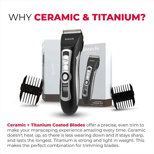 Miniatura 7 de Cortex International Brocchi - Herramienta de aseo y recorte, recortadora de barba para hombres, herramienta de aseo eléctrica digital, maquinilla